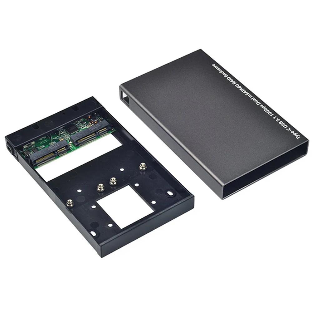 -C-mSATA 3.0 ޴  HDD Ŭ ڽ ̽, SSD C-USB 3.1 Gen2 10Gbps pc  mSATA RAID 